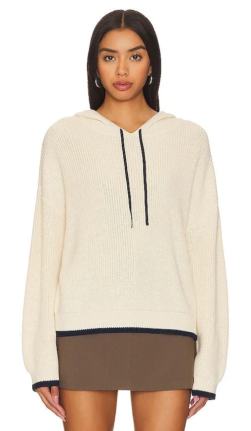 525 Alli Tipped Hoodie in Cream