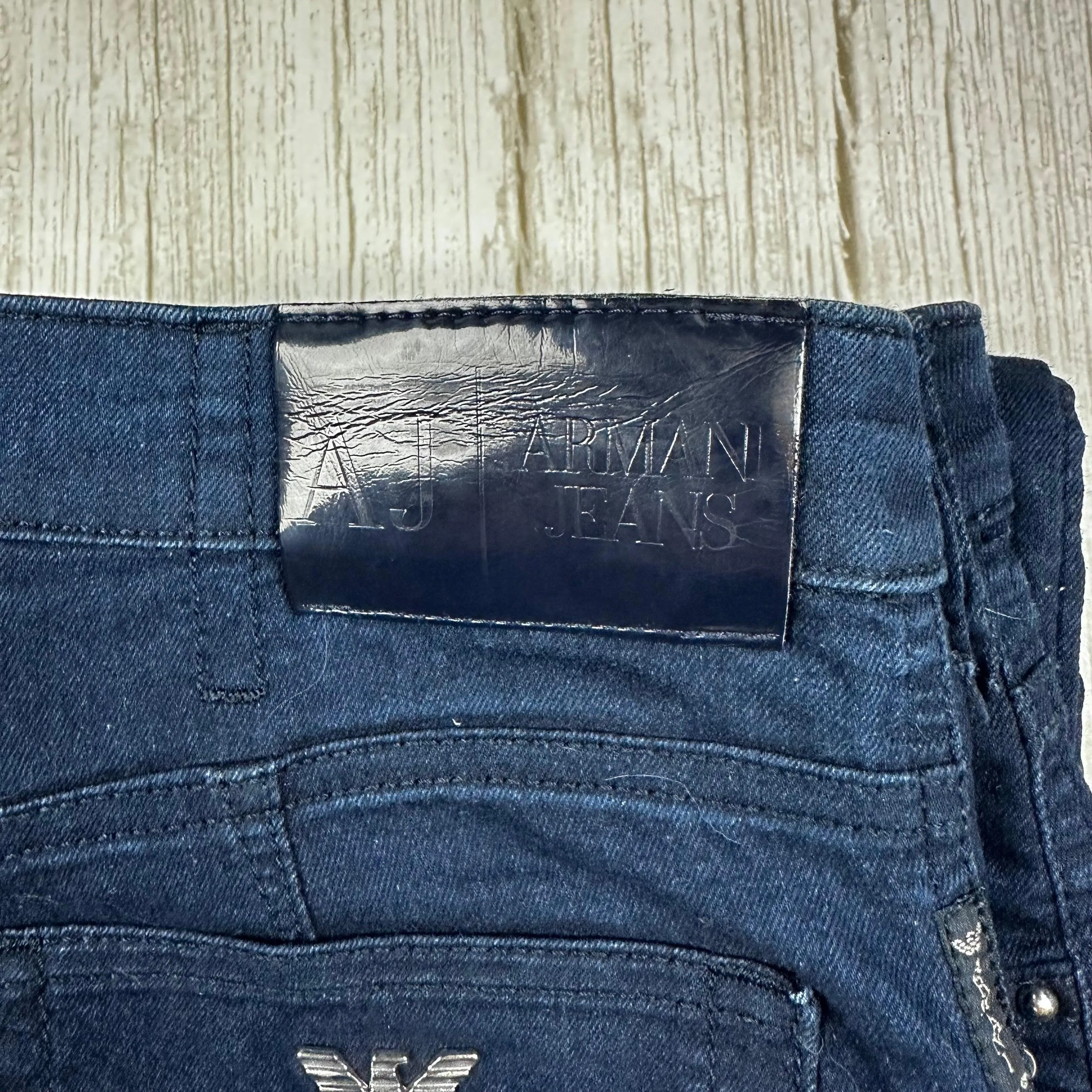 Armani Jeans  Slim Straight Navy Stretch Jeans -Size 27