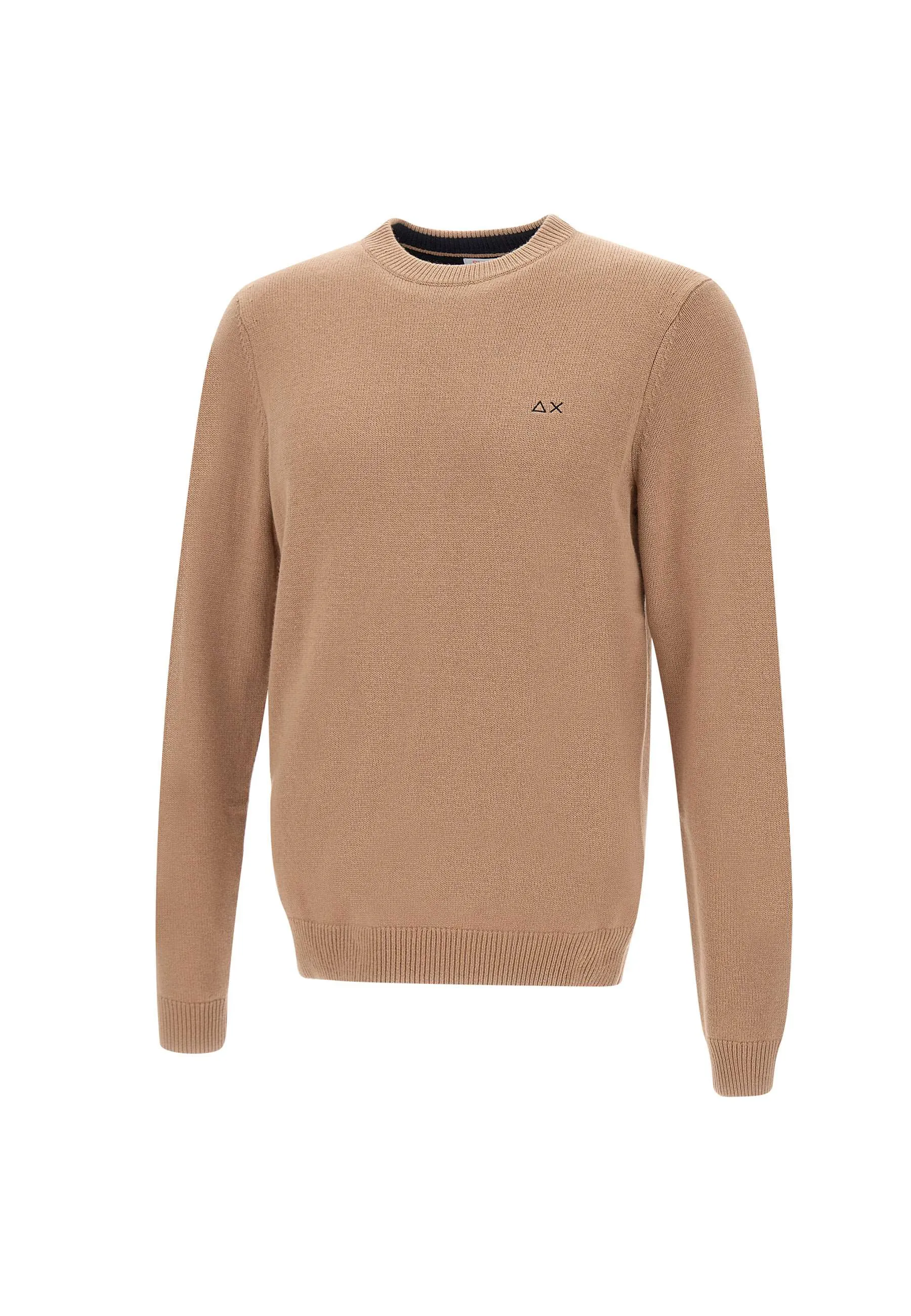 Beige Wool and Cashmere Crew Neck Sweater