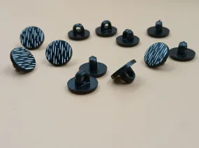 Black & White Round Shape Down Hole Plastic Buttons