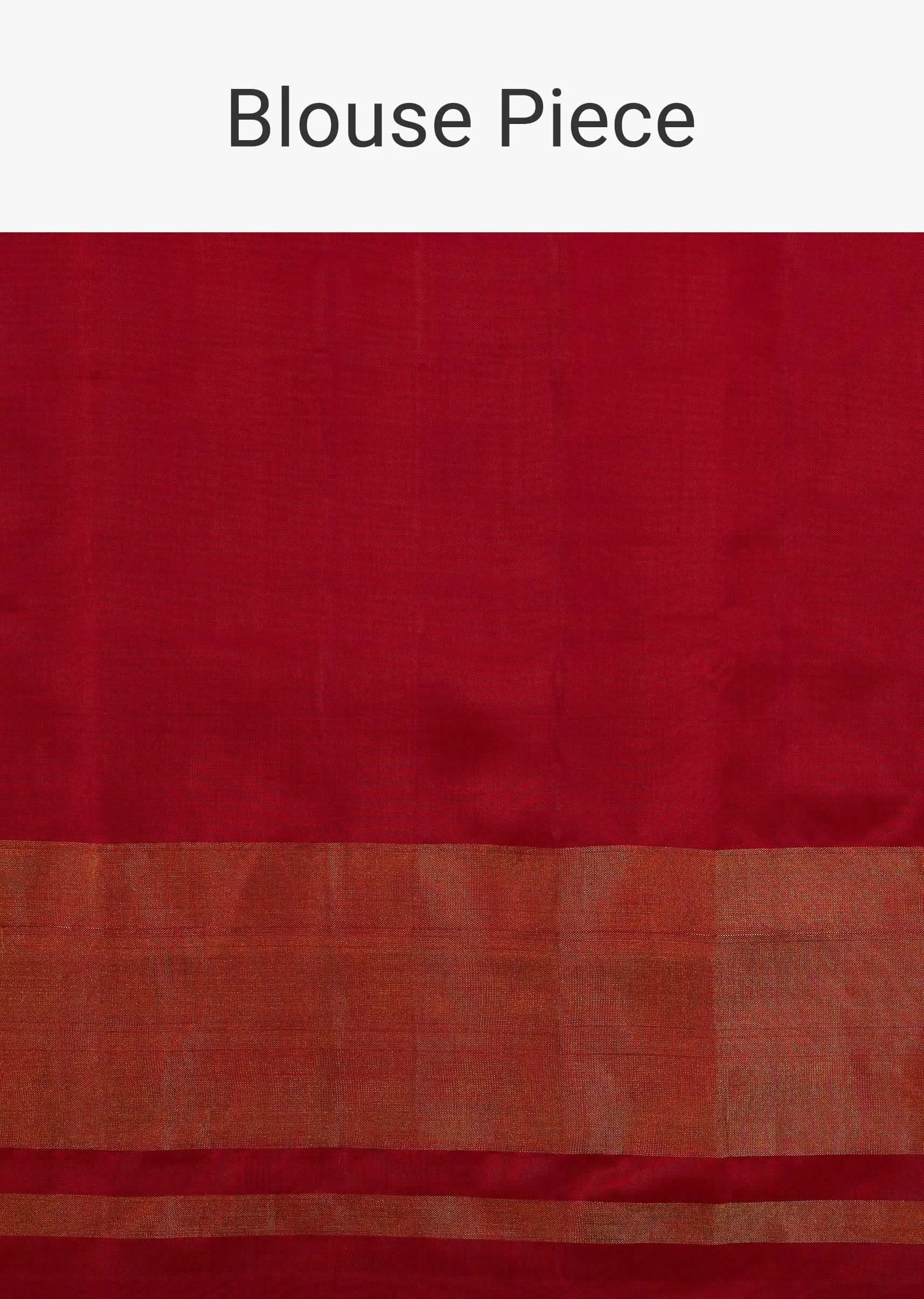 Cherry Red Saree In Silk With Ikat Weave Patola Work