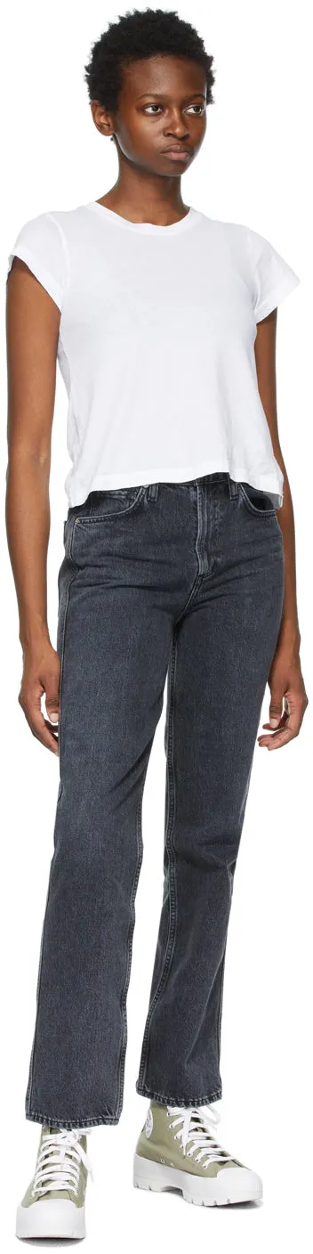 Citizens of Humanity Black Daphne High-Rise Stovepipe Jeans