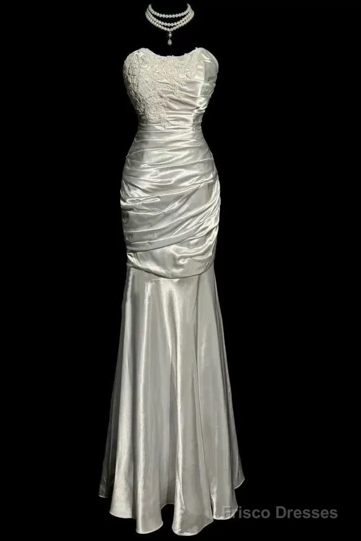 Classy Mermaid Sweetheart Lace Ivory Long Evening Gowns Prom Dress