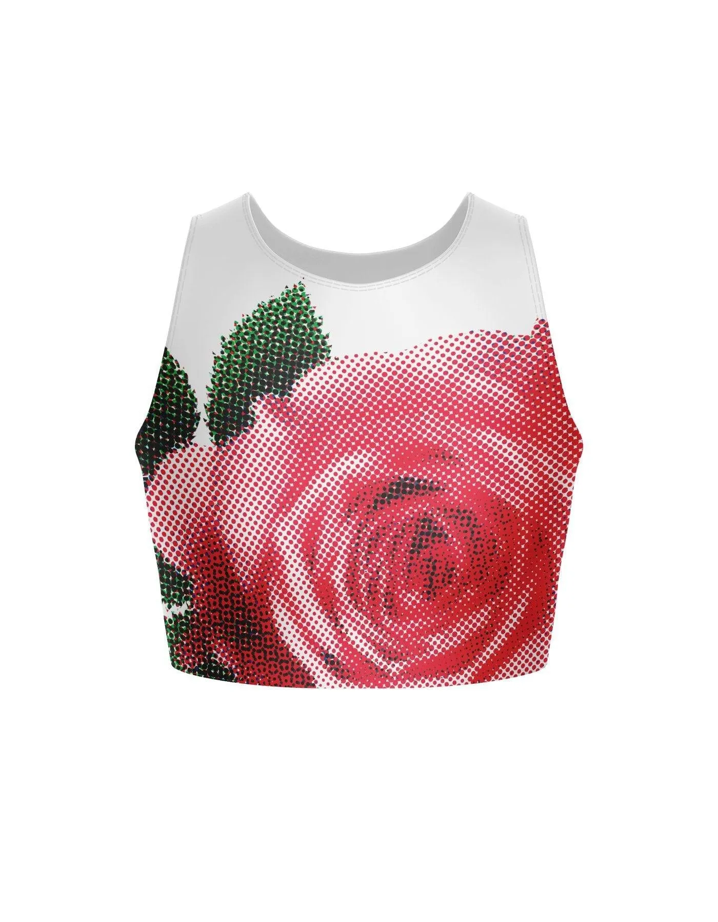 Digital Rose Sleeveless Crop Top