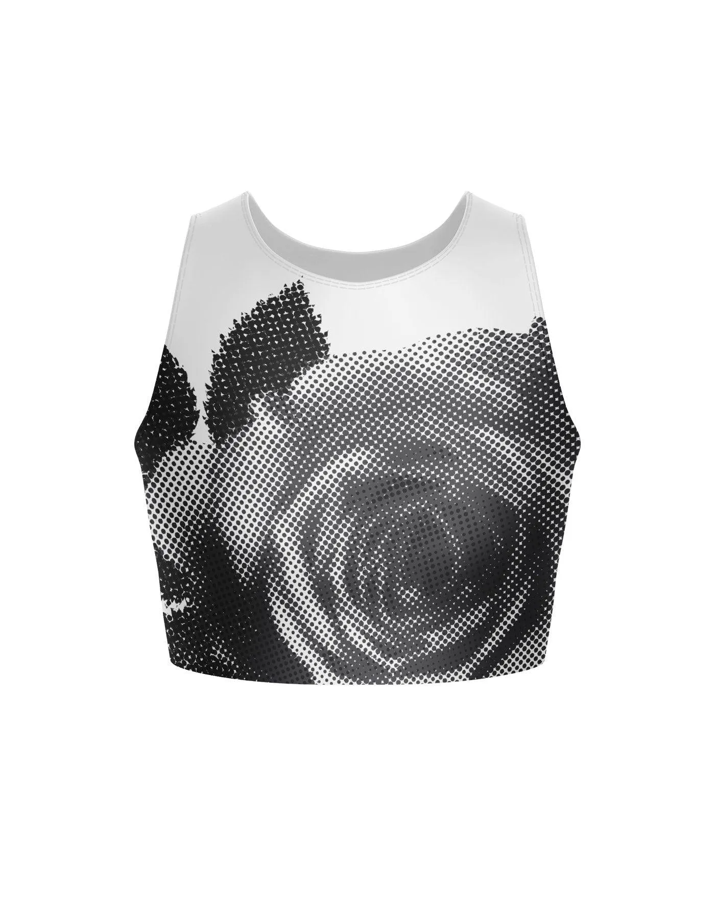 Digital Rose Sleeveless Crop Top