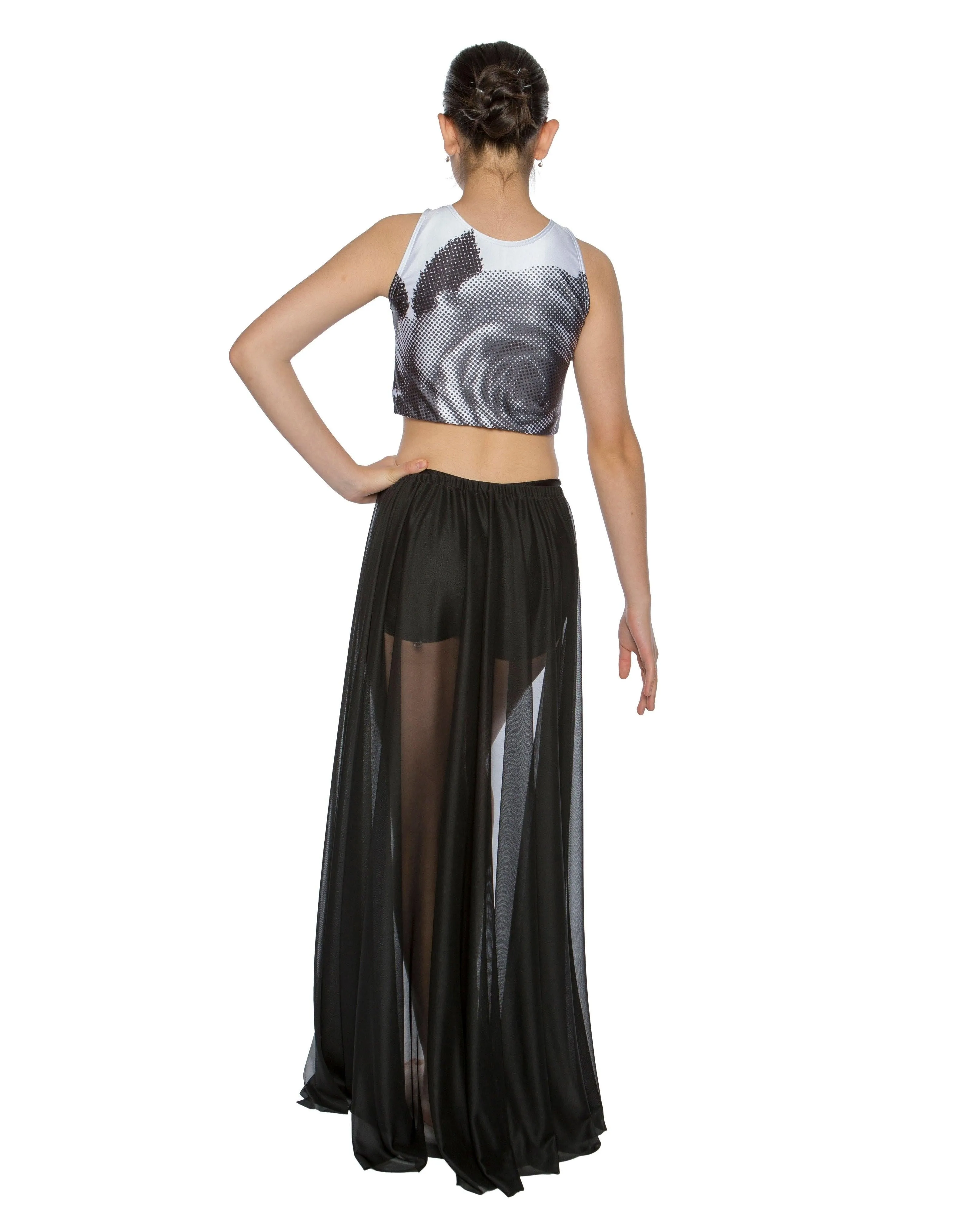 Digital Rose Sleeveless Crop Top