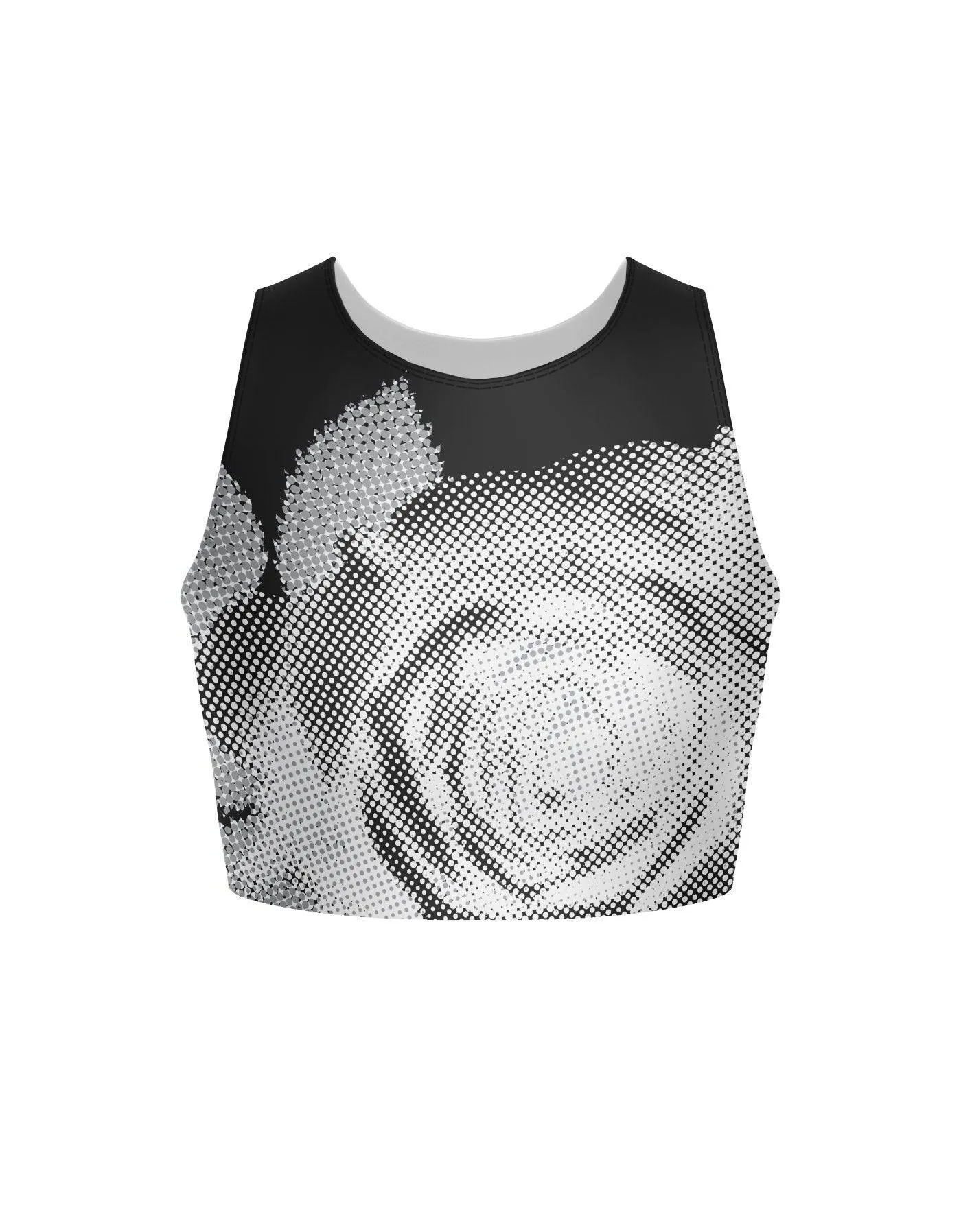 Digital Rose Sleeveless Crop Top