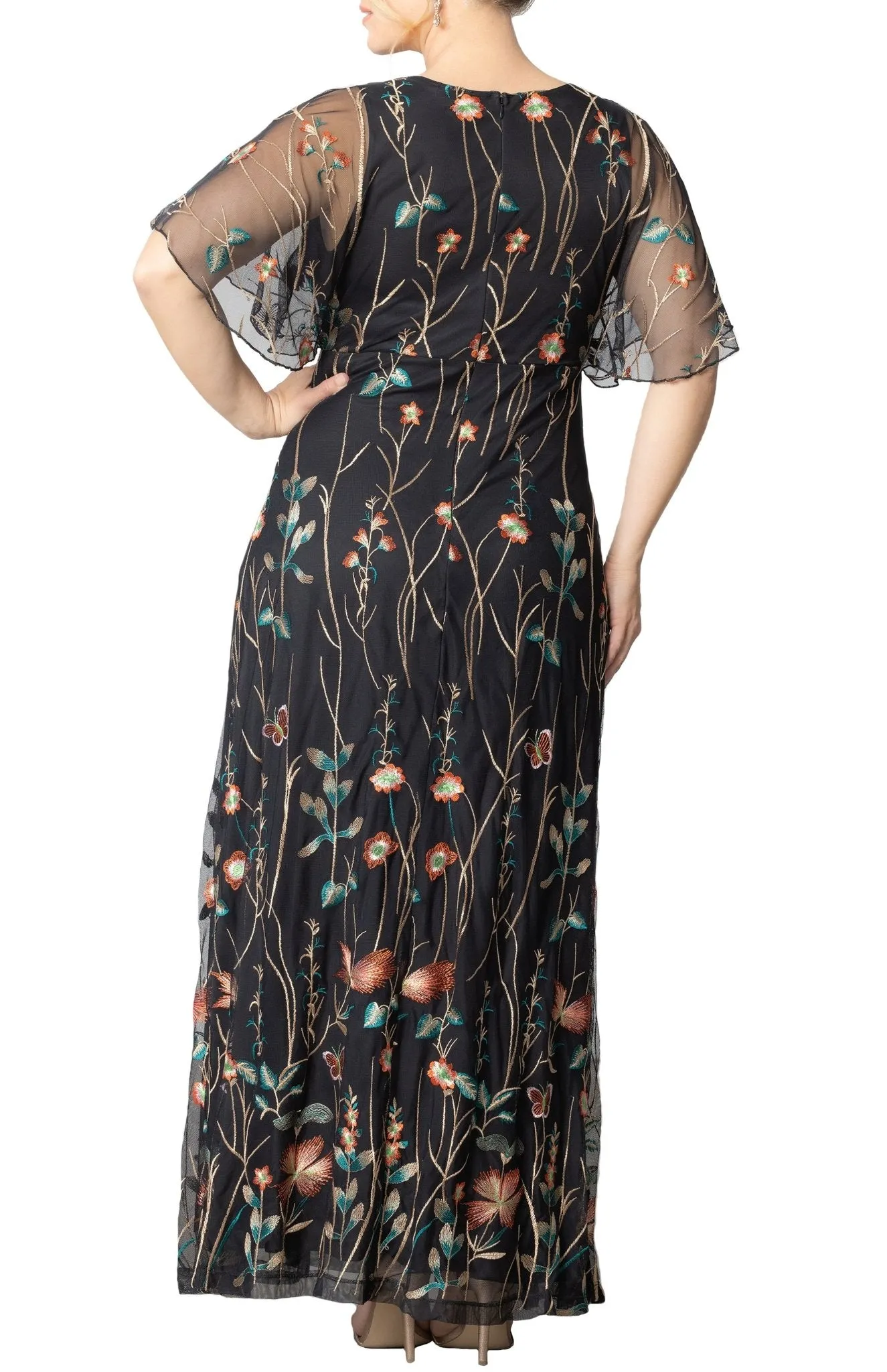 Embroidered Elegance Evening Gown - Plus