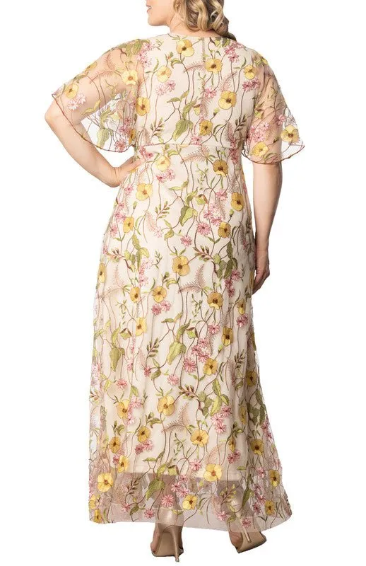 Embroidered Elegance Evening Gown - Plus