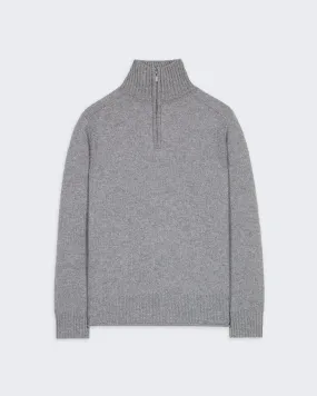 Half Zip Turtleneck - Heather Grey