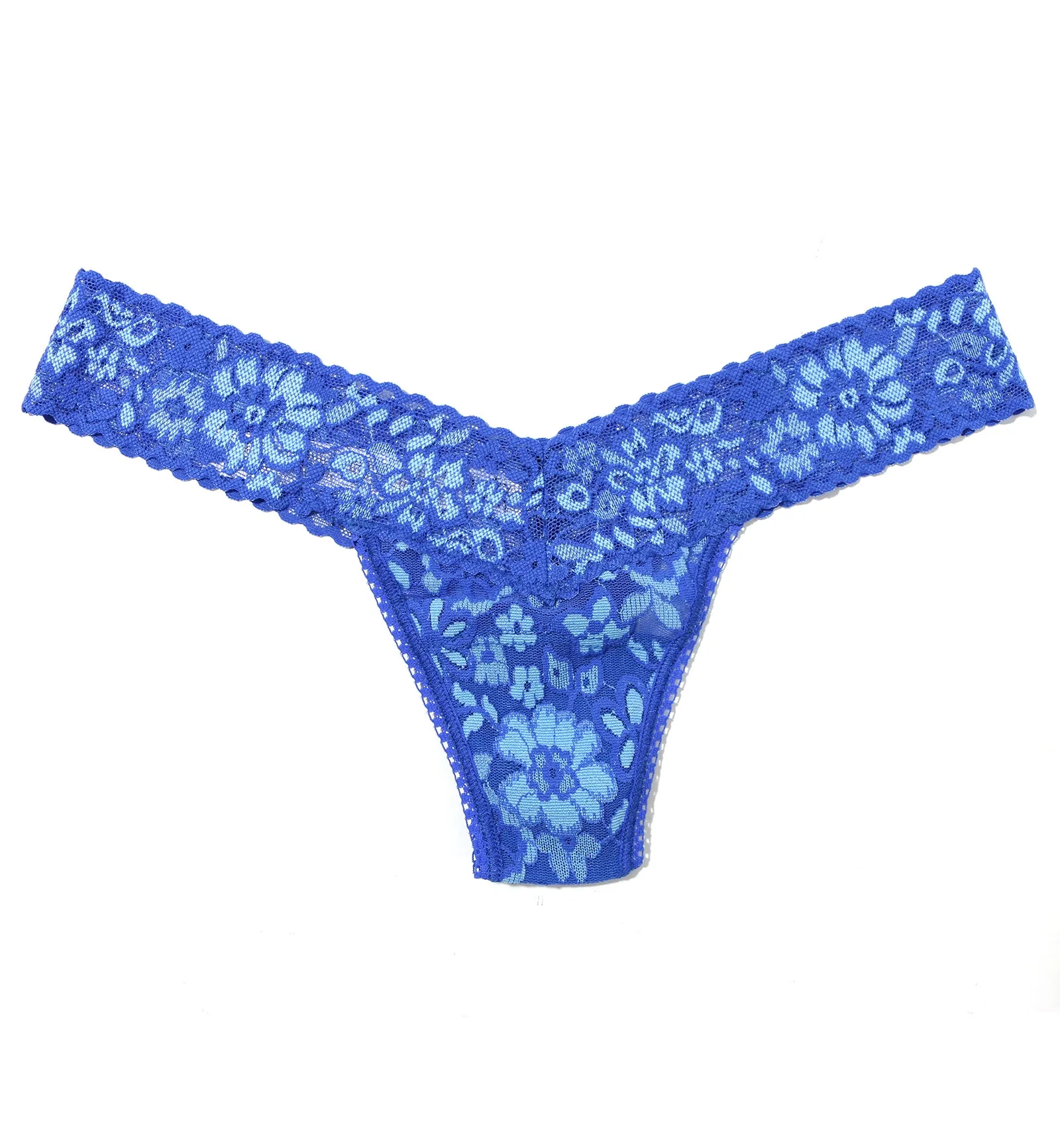 Hanky Panky Daily Lace Cross-Dye Low Rise Thong (791054) - Blueberries/Butterfly
