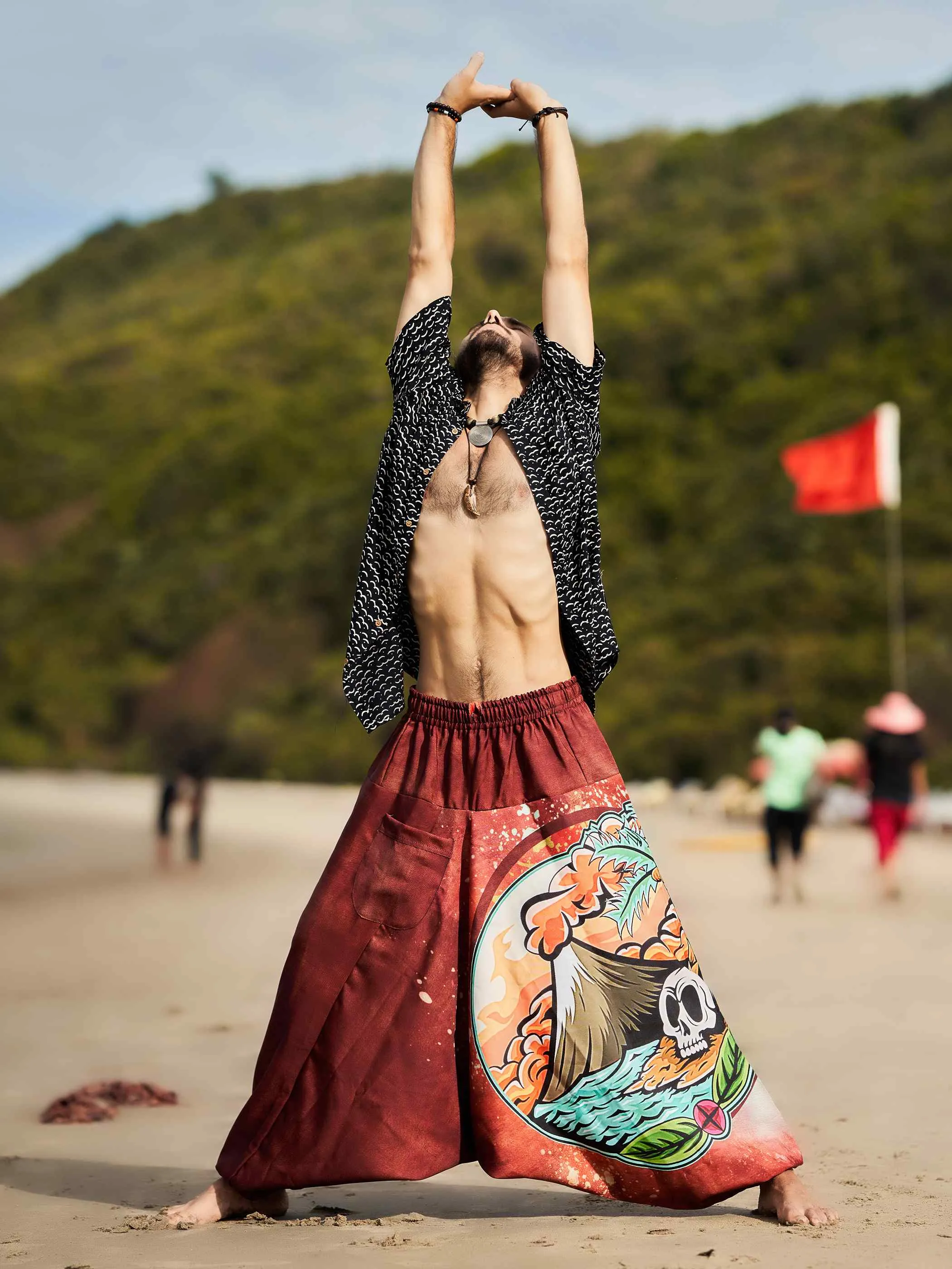 Men's Mountain Inspired Print Baggy Balloon Aladdin Harem Pants