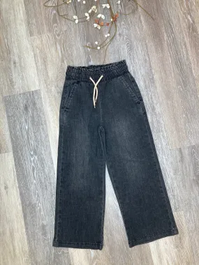 NON Palazzo Denim Pants in Vintage Black