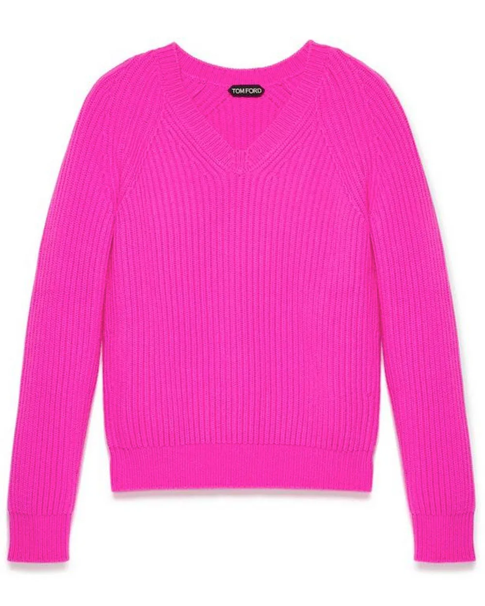 Pink Ribbed Pure Cashmere Sweater