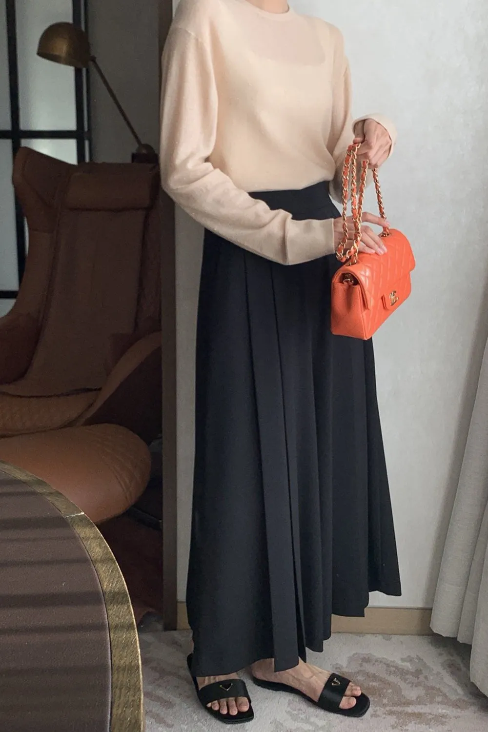 Pleated Wide Palazzo Pants