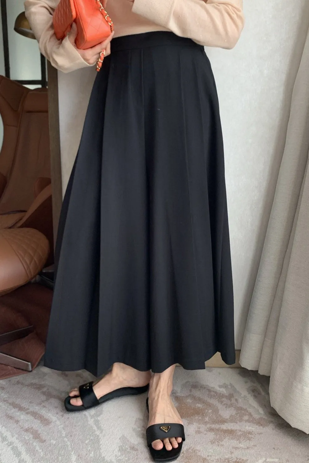 Pleated Wide Palazzo Pants