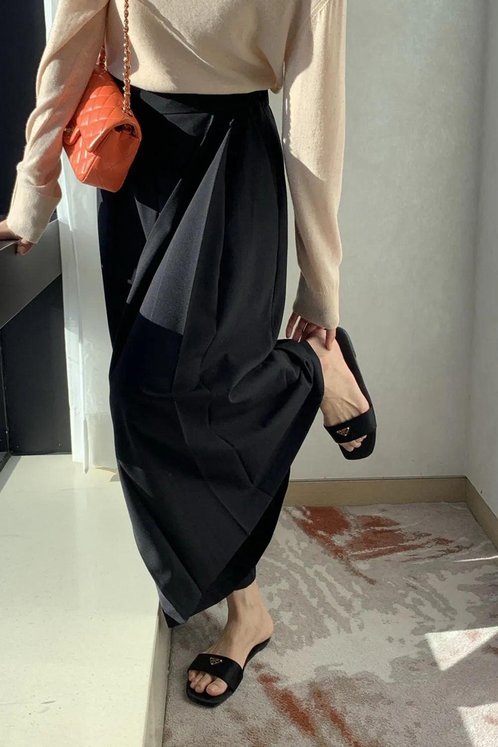 Pleated Wide Palazzo Pants