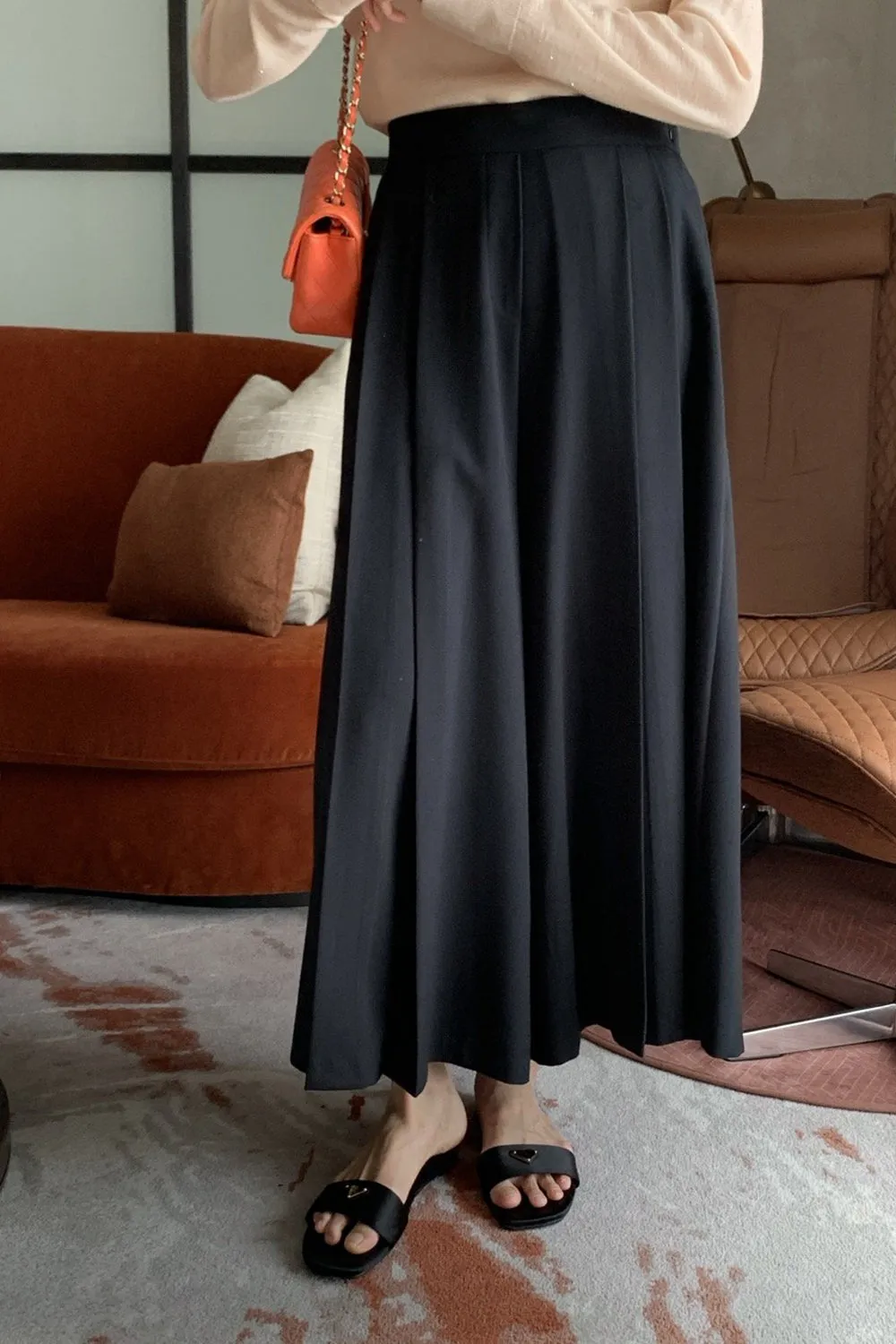Pleated Wide Palazzo Pants