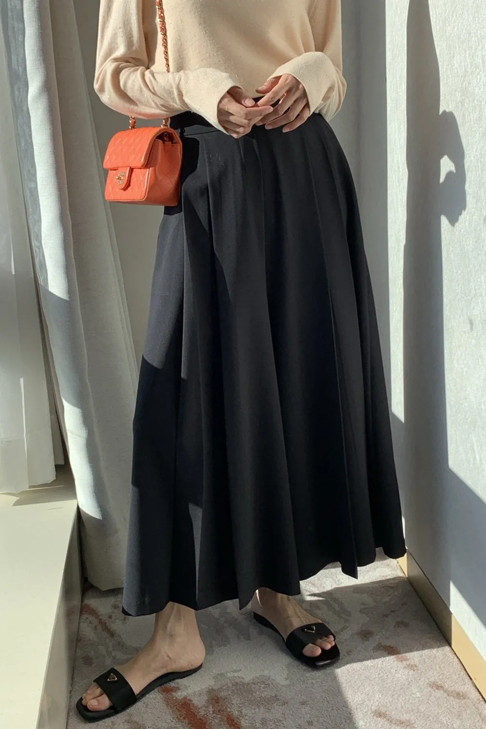 Pleated Wide Palazzo Pants