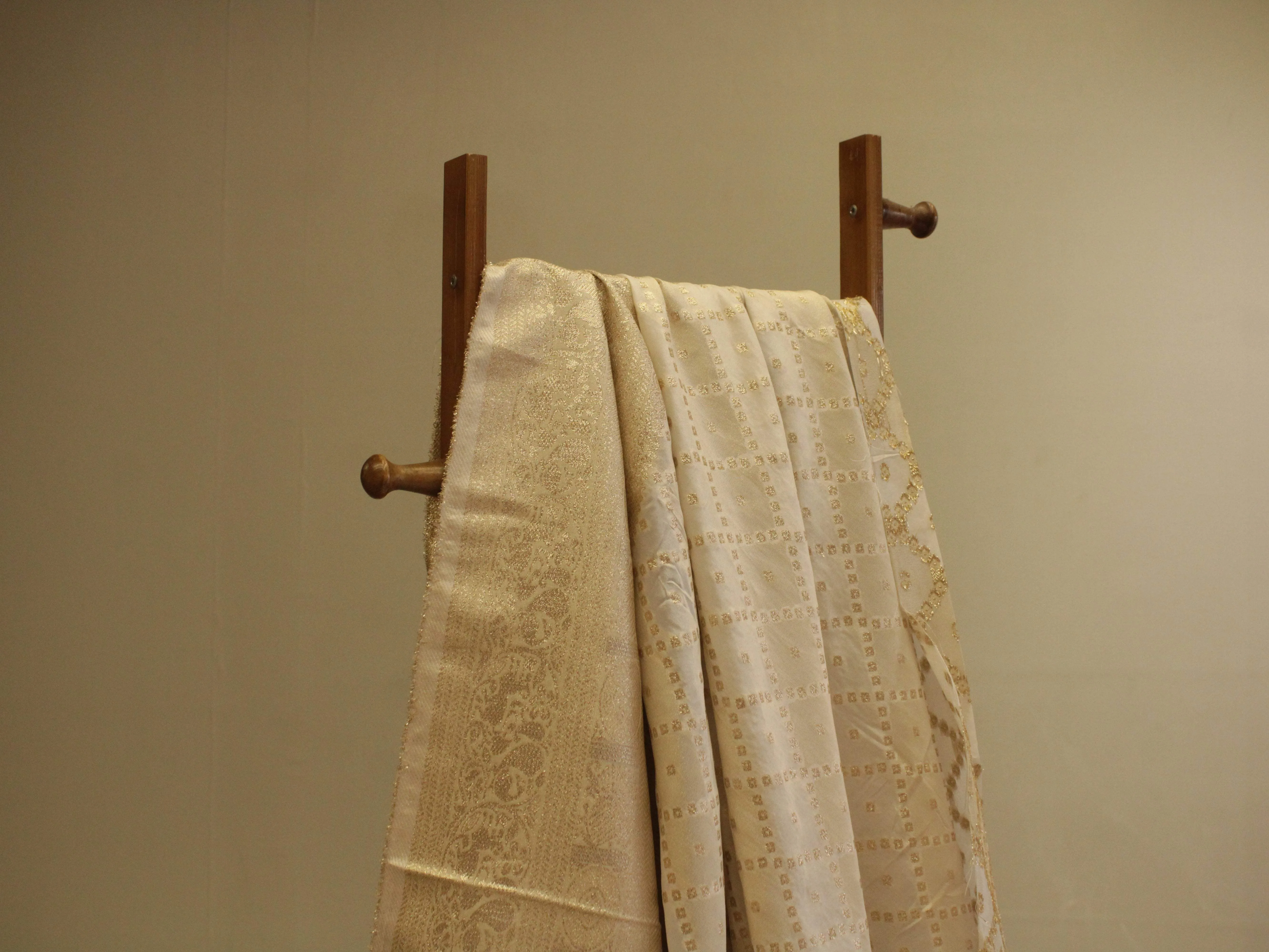 Premium Jacquard Panel Tissue Fabric - Dyeable