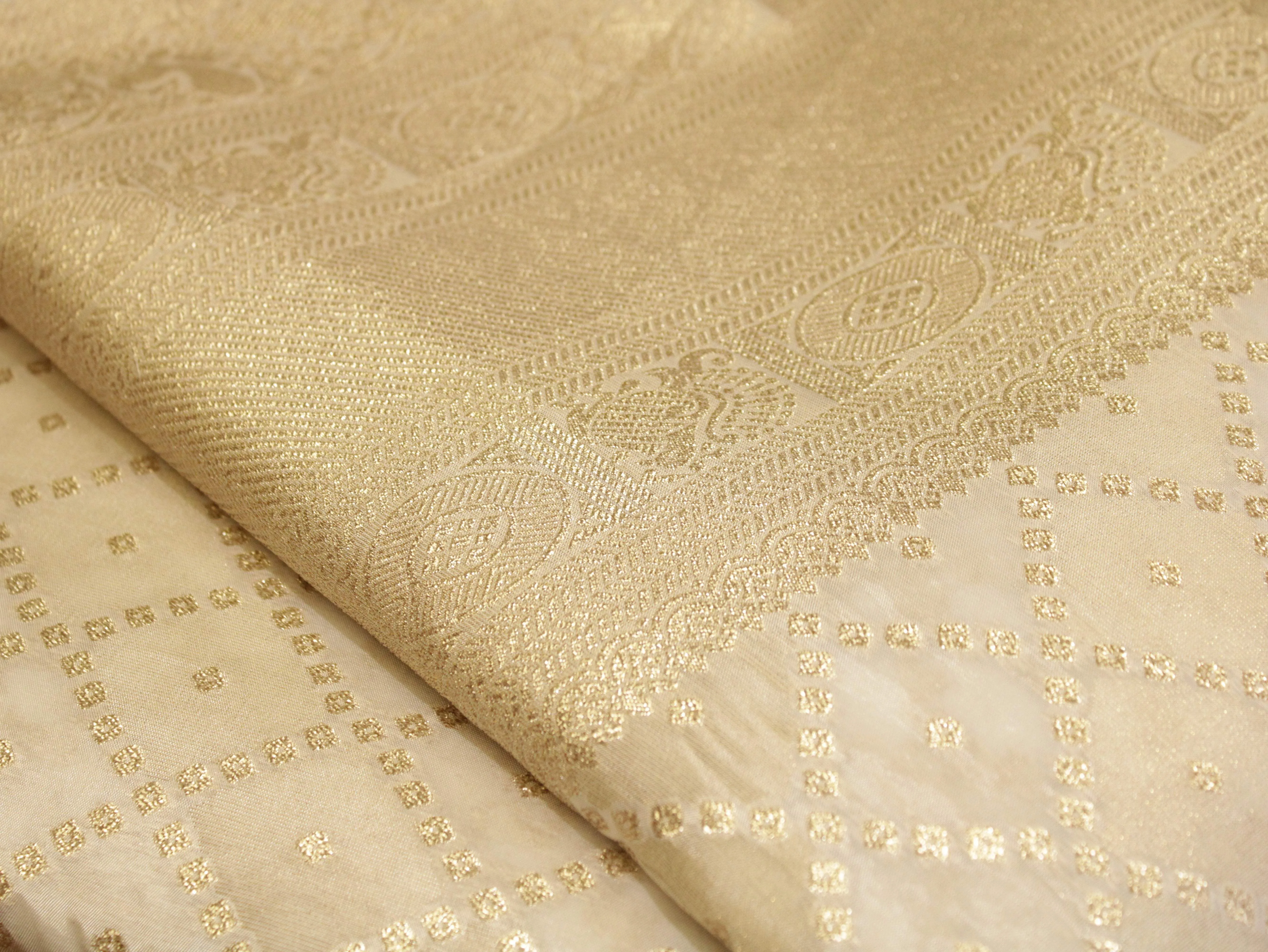 Premium Jacquard Panel Tissue Fabric - Dyeable