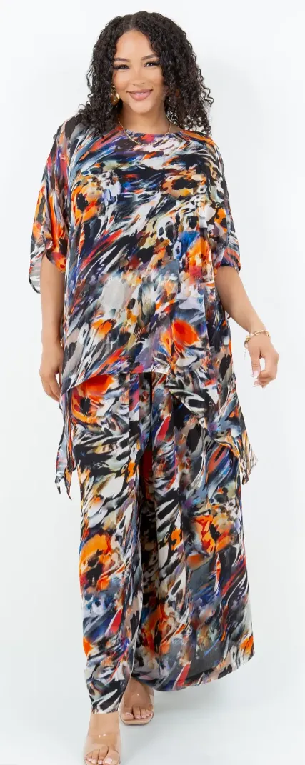 See Me Now! Top & Palazzo Pants Set Boho Hippie Chic Resort Wear Sml-3X 