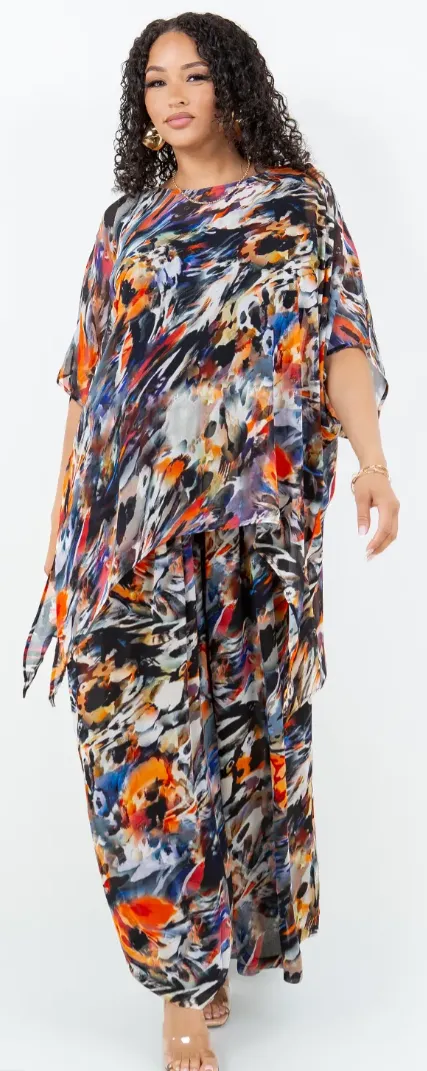 See Me Now! Top & Palazzo Pants Set Boho Hippie Chic Resort Wear Sml-3X 
