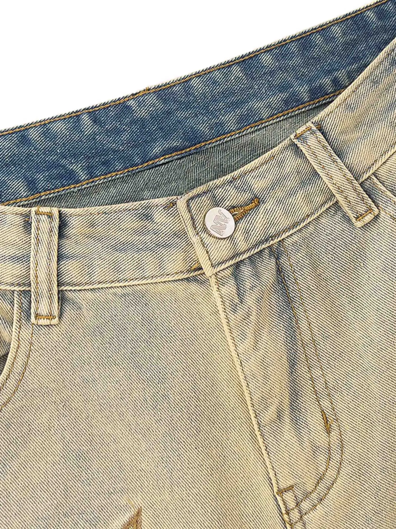 Sneakerhill American Embroidered Straight-leg Jeans - 1651