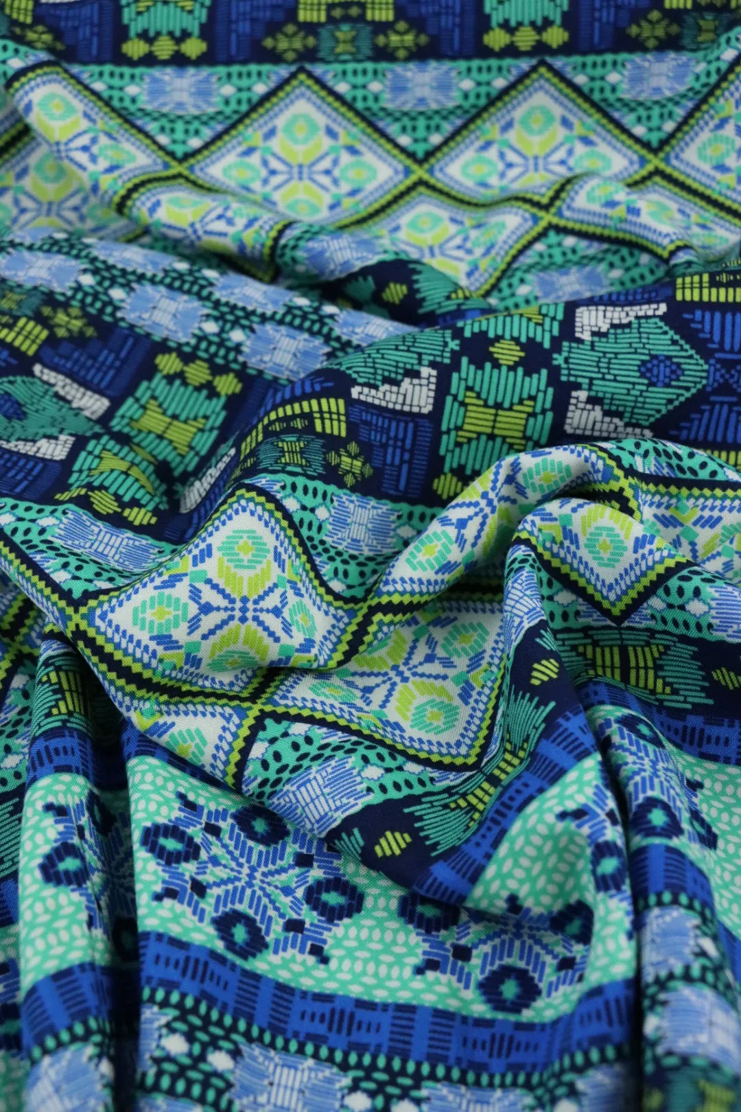 Summer In Sweden (Blue) Rayon Challis