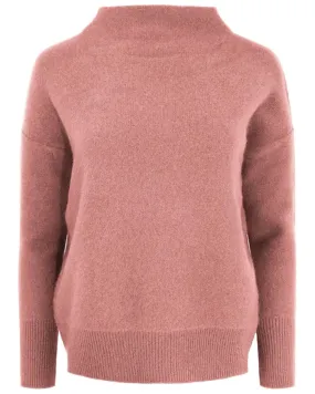 Vintage Rose Boiled Funnel Neck Pullover